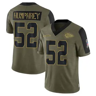 Kansas City Chiefs Men's Creed Humphrey Limited 2021 Salute To Service Jersey - Olive