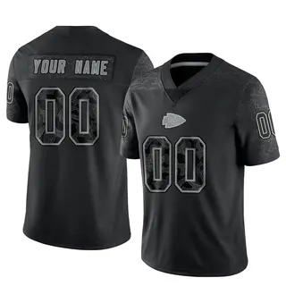 Kansas City Chiefs Men's Custom Limited Reflective Jersey - Black
