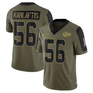 Kansas City Chiefs Men's George Karlaftis Limited 2021 Salute To Service Jersey - Olive