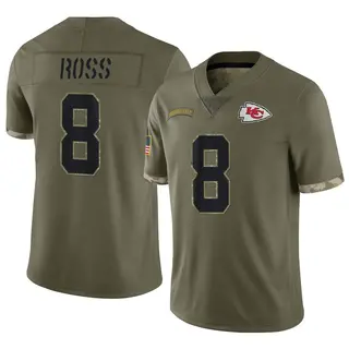 Kansas City Chiefs Men's Justyn Ross Limited 2022 Salute To Service Jersey - Olive