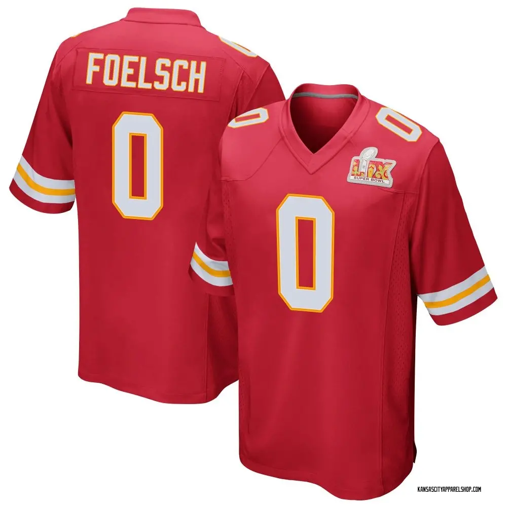 Kansas City Chiefs Men's Kevin Foelsch Game Team Color Super Bowl LIX Jersey - Red