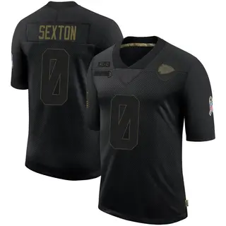 Kansas City Chiefs Men's Mathew Sexton Limited 2020 Salute To Service Jersey - Black