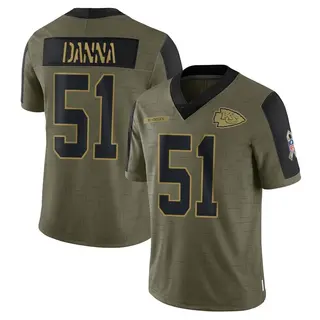 Kansas City Chiefs Men's Mike Danna Limited 2021 Salute To Service Jersey - Olive