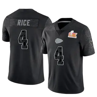 Kansas City Chiefs Men's Rashee Rice Limited Reflective Super Bowl LIX Jersey - Black