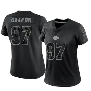 Kansas City Chiefs Women's Alex Okafor Limited Reflective Jersey - Black
