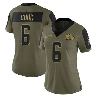 Kansas City Chiefs Women's Bryan Cook Limited 2021 Salute To Service Jersey - Olive