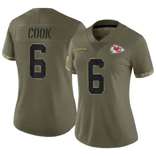 Kansas City Chiefs Women's Bryan Cook Limited 2022 Salute To Service Jersey - Olive
