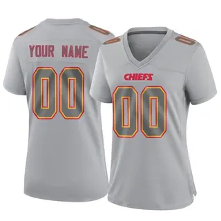 Kansas City Chiefs Women's Custom Game Atmosphere Fashion Jersey - Gray