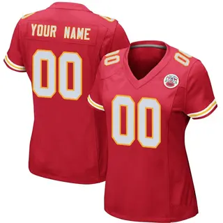 Kansas City Chiefs Women's Custom Game Team Color Jersey - Red