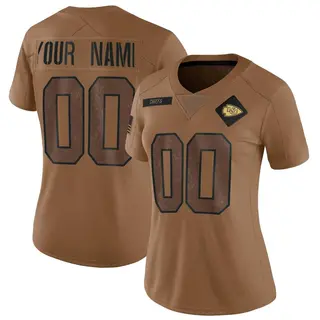 Kansas City Chiefs Women's Custom Limited 2023 Salute To Service Jersey - Brown
