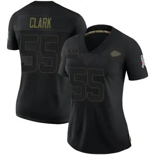 Kansas City Chiefs Women's Frank Clark Limited 2020 Salute To Service Jersey - Black