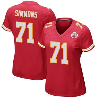 Kansas City Chiefs Women's Josh Simmons Game Team Color Jersey - Red