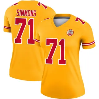 Kansas City Chiefs Women's Josh Simmons Legend Inverted Jersey - Gold