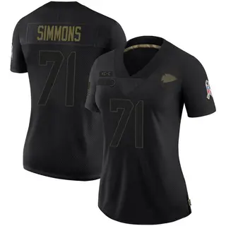 Kansas City Chiefs Women's Josh Simmons Limited 2020 Salute To Service Jersey - Black