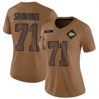 Kansas City Chiefs Women's Josh Simmons Limited 2023 Salute To Service Jersey - Brown
