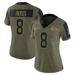 Kansas City Chiefs Women's Justyn Ross Limited 2021 Salute To Service Jersey - Olive