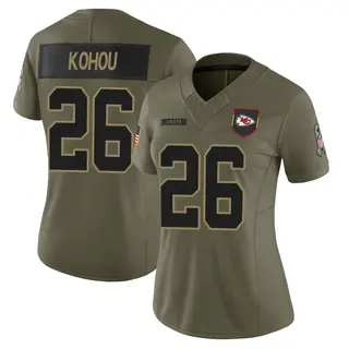 Kansas City Chiefs Women's Kader Kohou Limited 2025 Salute to Service Jersey - Olive