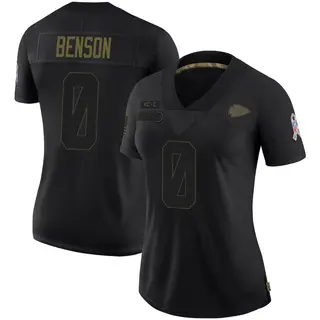 Kansas City Chiefs Women's Kahlil Benson Limited 2020 Salute To Service Jersey - Black