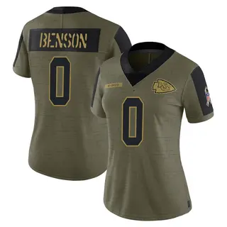 Kansas City Chiefs Women's Kahlil Benson Limited 2021 Salute To Service Jersey - Olive