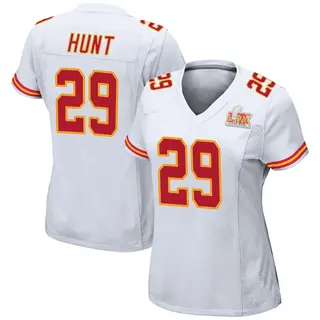 Kansas City Chiefs Women's Kareem Hunt Game Super Bowl LIX Jersey - White