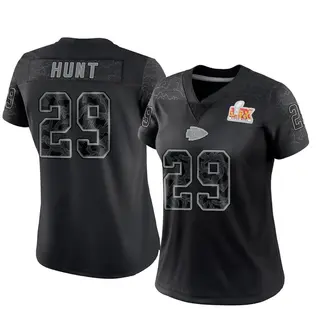 Kansas City Chiefs Women's Kareem Hunt Limited Reflective Super Bowl LIX Jersey - Black