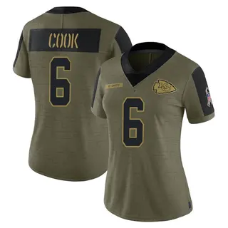 Kansas City Chiefs Women's Kenny Cook Limited 2021 Salute To Service Jersey - Olive