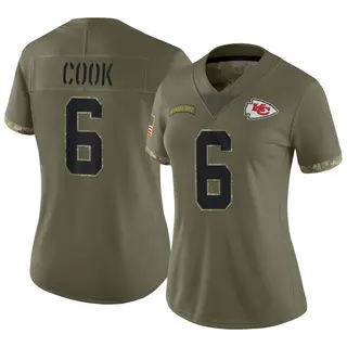 Kansas City Chiefs Women's Kenny Cook Limited 2022 Salute To Service Jersey - Olive