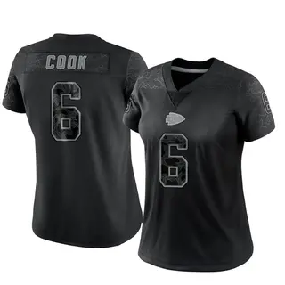 Kansas City Chiefs Women's Kenny Cook Limited Reflective Jersey - Black