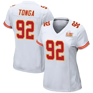 Kansas City Chiefs Women's Khyiris Tonga Game Super Bowl LIX Jersey - White