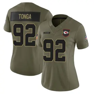Kansas City Chiefs Women's Khyiris Tonga Limited 2025 Salute to Service Jersey - Olive