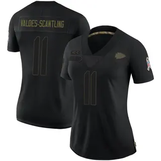 Kansas City Chiefs Women's Marquez Valdes-Scantling Limited 2020 Salute To Service Jersey - Black
