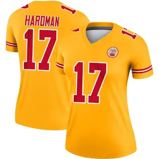 Kansas City Chiefs Women's Mecole Hardman Legend Inverted Jersey - Gold