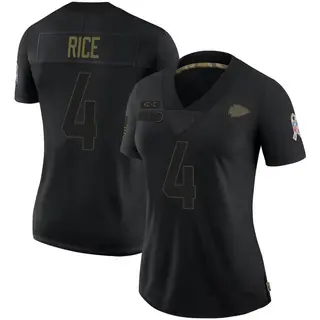 Kansas City Chiefs Women's Rashee Rice Limited 2020 Salute To Service Jersey - Black