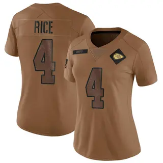 Kansas City Chiefs Women's Rashee Rice Limited 2023 Salute To Service Jersey - Brown