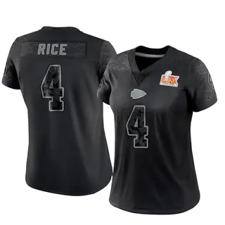 Kansas City Chiefs Women's Rashee Rice Limited Reflective Super Bowl LIX Jersey - Black