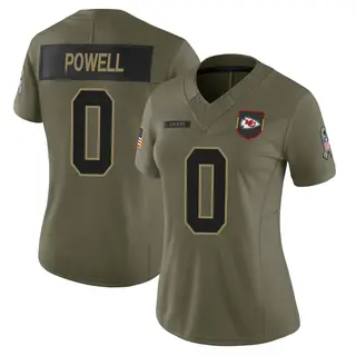 Kansas City Chiefs Women's ShunDerrick Powell Limited 2025 Salute to Service Jersey - Olive