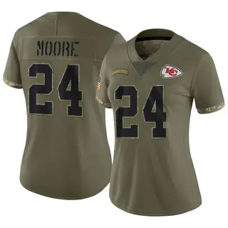 Kansas City Chiefs Women's Skyy Moore Limited 2022 Salute To Service Jersey - Olive