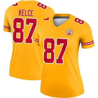 Kansas City Chiefs Women's Travis Kelce Legend Inverted Jersey - Gold