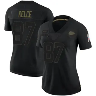 Kansas City Chiefs Women's Travis Kelce Limited 2020 Salute To Service Jersey - Black