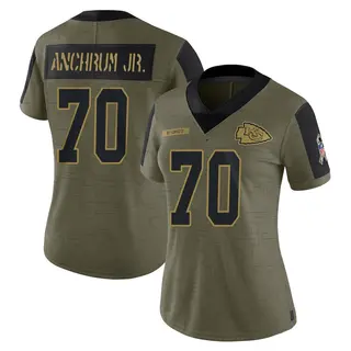 Kansas City Chiefs Women's Tremayne Anchrum Jr. Limited 2021 Salute To Service Jersey - Olive