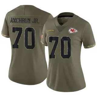 Kansas City Chiefs Women's Tremayne Anchrum Jr. Limited 2022 Salute To Service Jersey - Olive