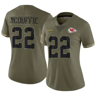 Kansas City Chiefs Women's Trent McDuffie Limited 2022 Salute To Service Jersey - Olive