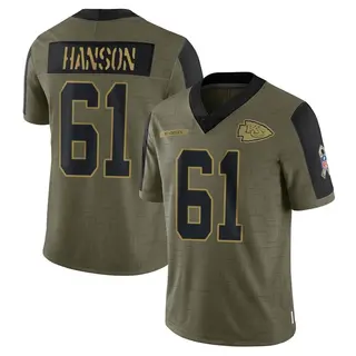 Kansas City Chiefs Youth C.J. Hanson Limited 2021 Salute To Service Jersey - Olive
