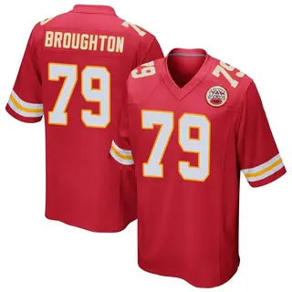 Kansas City Chiefs Youth Cortez Broughton Game Team Color Jersey - Red