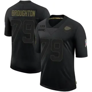 Kansas City Chiefs Youth Cortez Broughton Limited 2020 Salute To Service Jersey - Black