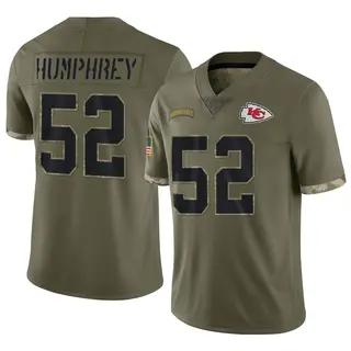Kansas City Chiefs Youth Creed Humphrey Limited 2022 Salute To Service Jersey - Olive