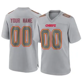 Kansas City Chiefs Youth Custom Game Atmosphere Fashion Jersey - Gray