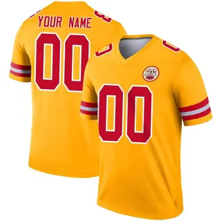 Kansas City Chiefs Youth Custom Legend Inverted Jersey - Gold