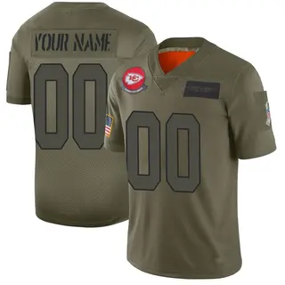 Kansas City Chiefs Youth Custom Limited 2019 Salute to Service Jersey - Camo