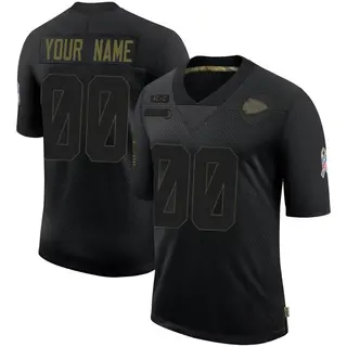 Kansas City Chiefs Youth Custom Limited 2020 Salute To Service Jersey - Black